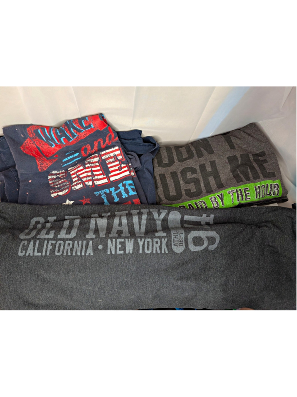 3 Men’s XXL 2XL Graphic T Shirt Lot Casual Humor Americana Old Navy Patriotic